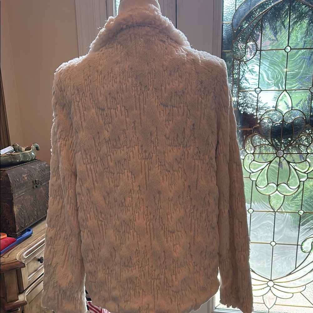 Betsey Johnson Cream Teddy Jacket Luxurious Plush Texture - Picture 3 of 4